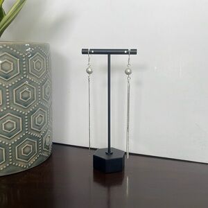 Silver Linear Drop / Dangle Earrings